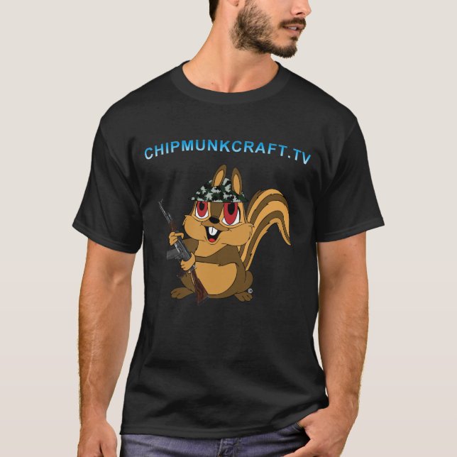 ChipmunkCraft Dark T-Shirt v2 (Front)