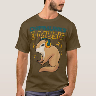 Chipmunks And Music Notes Musician Clef Squirrel 2 T-Shirt
