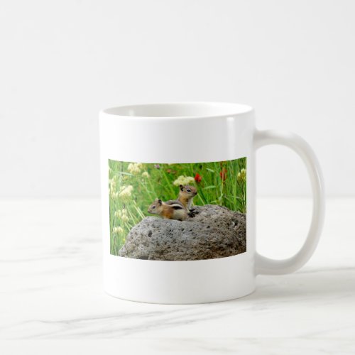 Chipmunks and wildflowers coffee mug