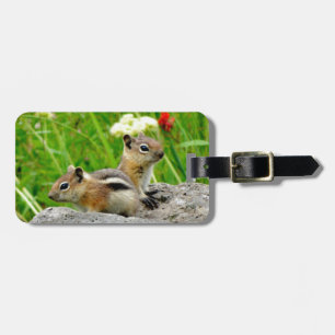 Chipmunks and wildflowers luggage tag
