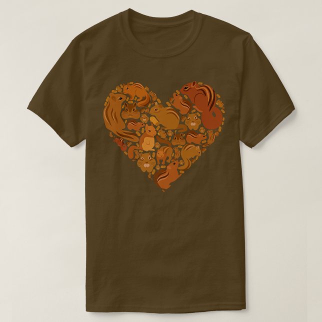 Chipmunks As Heart Chipmunk T-Shirt (Design Front)