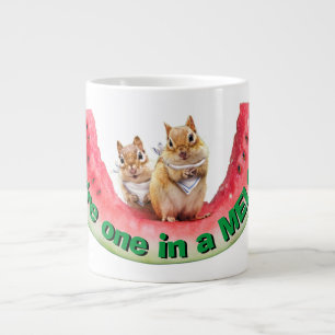 Chipmunks Eating Watermelon Giant Coffee Mug