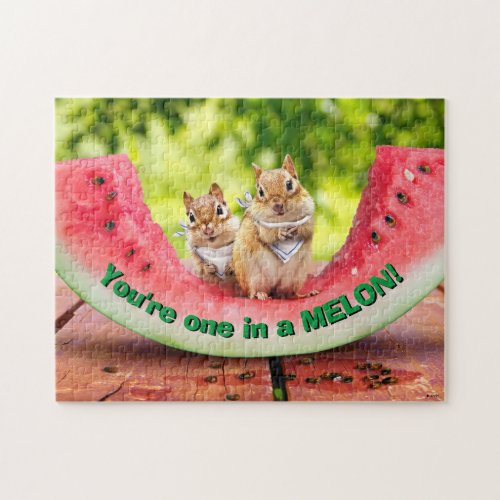 Chipmunks Eating Watermelon Jigsaw Puzzle