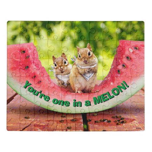 Chipmunks Eating Watermelon Jigsaw Puzzle