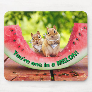 Chipmunks Eating Watermelon Mouse Pad