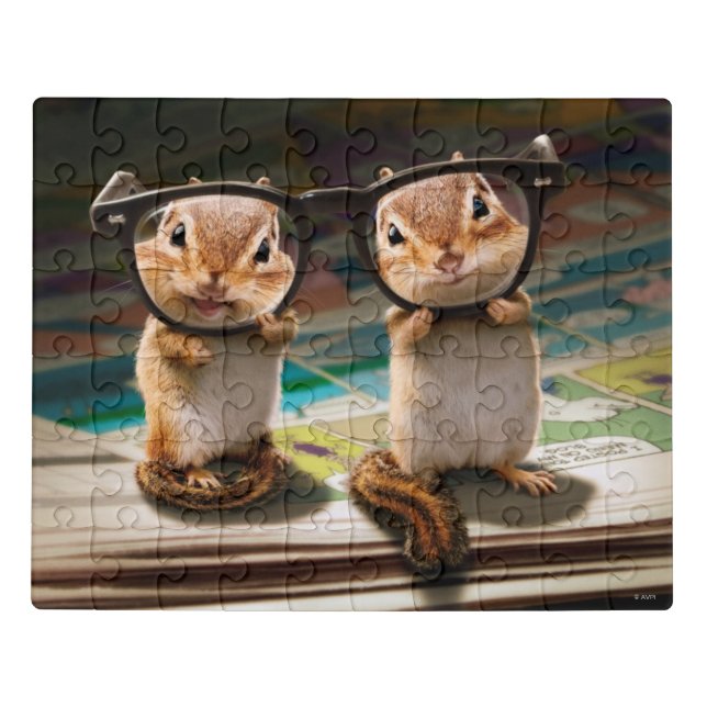 Chipmunks in Reading Glasses Jigsaw Puzzle (Puzzle Horizontal)