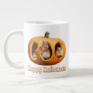 Chipmunks Inside Boo Jack-o-Lantern Giant Coffee Mug