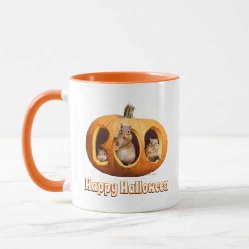 Chipmunks Inside Boo Jack_o_Lantern Mug