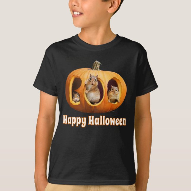 Chipmunks Inside Boo Jack-o-Lantern T-Shirt (Front)