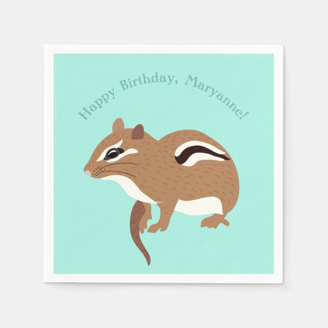 Chipmunks Themed Birthday Party Custom Napkins (Front)