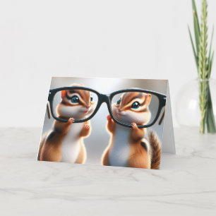 Chipmunks With Glasses Birthday Humor Card