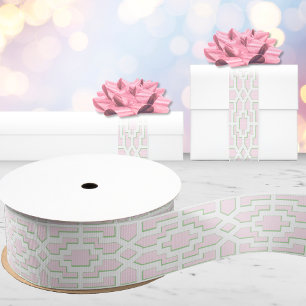 Chippendale Fret in Pink and Green Grosgrain Ribbon