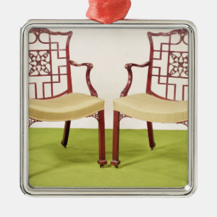 Chippendale mahogany dining chairs metal ornament