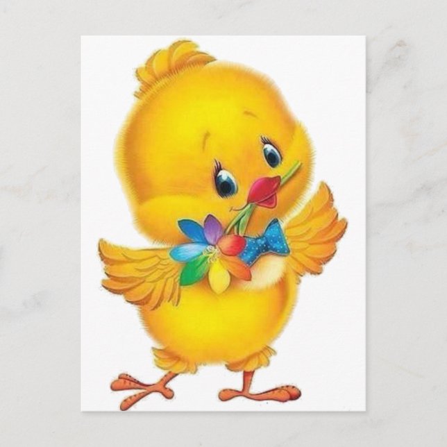 Chipper Easter Chick Postcard (Front)