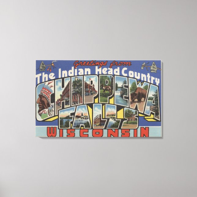 Chippewa Falls, South Dakota - Large Letter Canvas Print (Front)