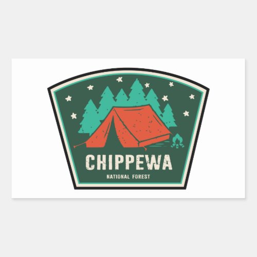 Chippewa National Forest Camping Rectangular Sticker