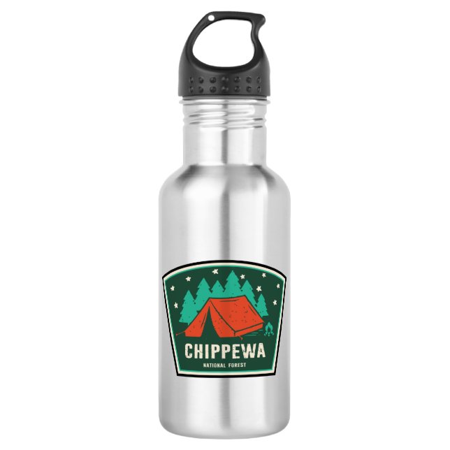 Chippewa National Forest Camping Stainless Steel Water Bottle (Front)