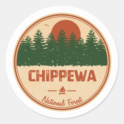 Chippewa National Forest Classic Round Sticker