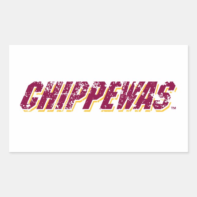 Chippewas distressed rectangular sticker (Front)