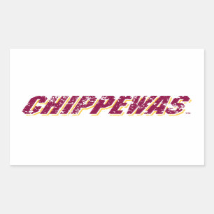 Chippewas distressed rectangular sticker