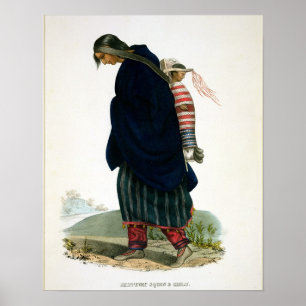 Chippeway Squaw and Child, pub. by F.O.W. Greenoug Poster