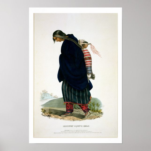 Chippeway Squaw and Child, pub. by F.O.W. Greenoug Poster (Front)