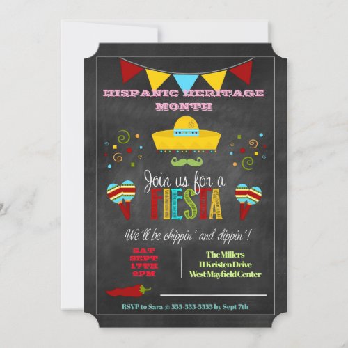 Chippin And Dippin Hispanic Heritage Month Party Invitation