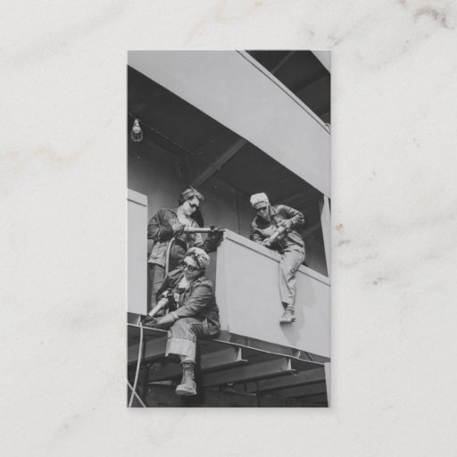 Customizable World War Two Women Chipping Slag Business Card Template