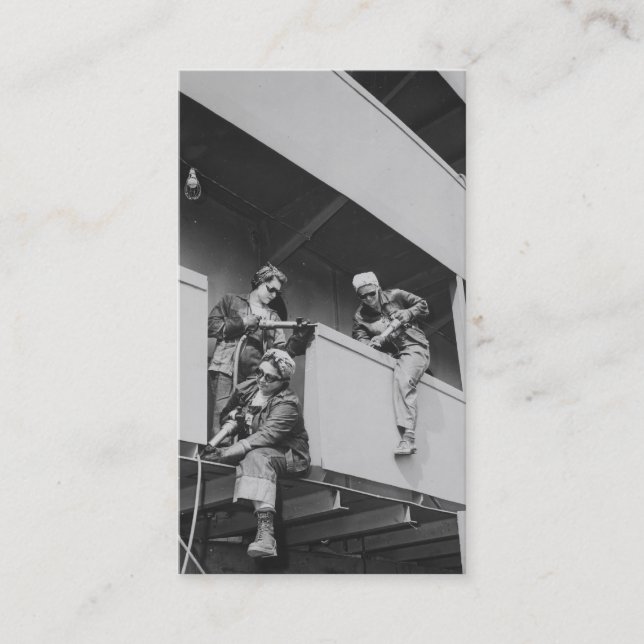 Chipping Slag Off a Ship Business Card (Front)