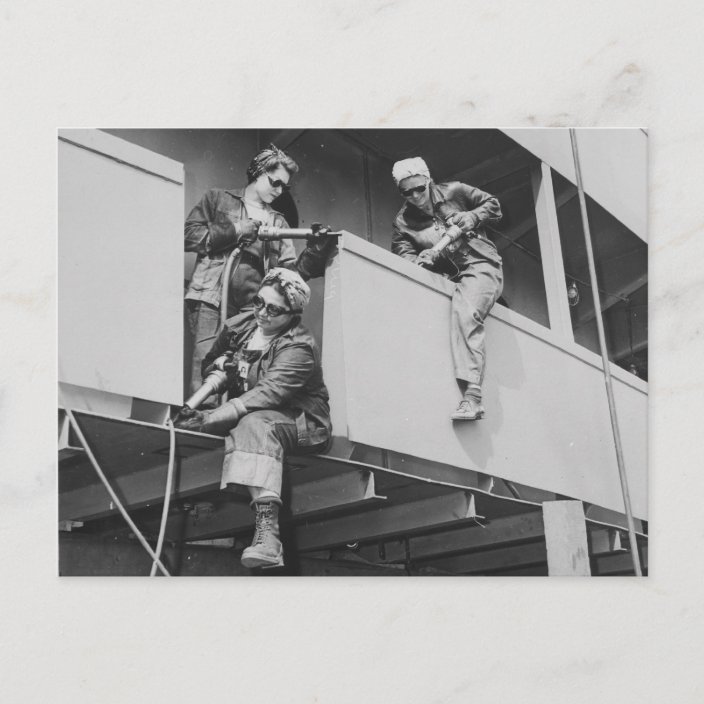 Chipping Slag Off a Ship Postcard