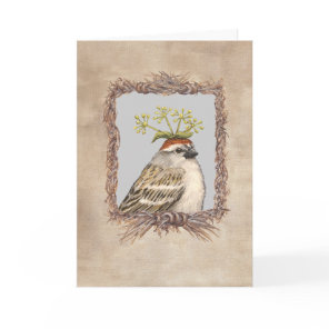 Chipping sparrow card