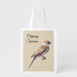 Chipping Sparrow Grocery Bag