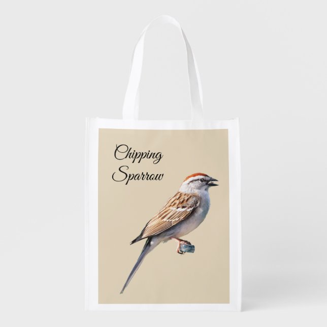 Chipping Sparrow Grocery Bag (Front)