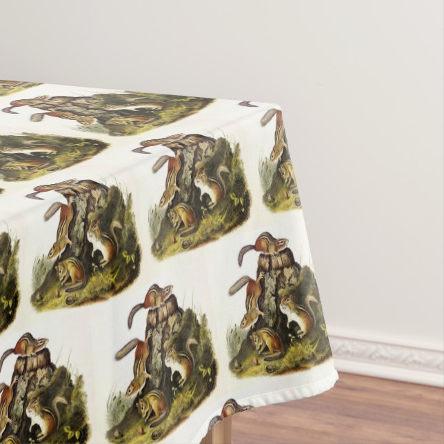 Chipping Squirrel ( Eastern Chipmunk ) by Audubon Tablecloth (In Situ)