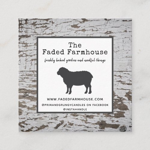 Chippy Wood Distressed Farmhouse Style  Square Bus Square Business Card