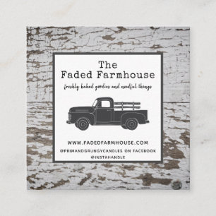 Chippy Wood Distressed Farmhouse Style Square Business Card