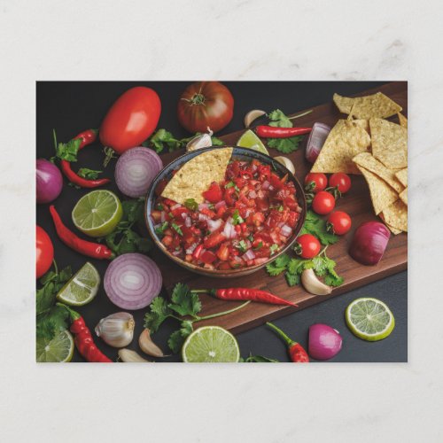 Chips and Homemade Salsa Postcard
