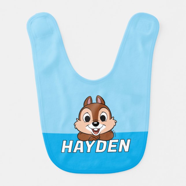 Chip's Cheerful Grin Baby Bib (Front)