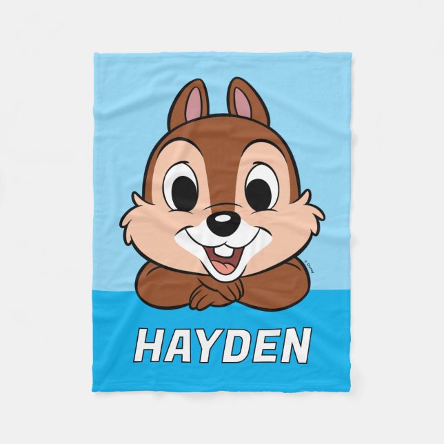 Chip's Cheerful Grin Fleece Blanket (Front)