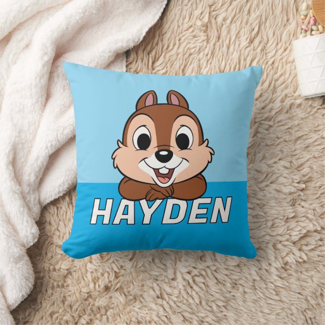 Chip's Cheerful Grin Throw Pillow (Blanket)