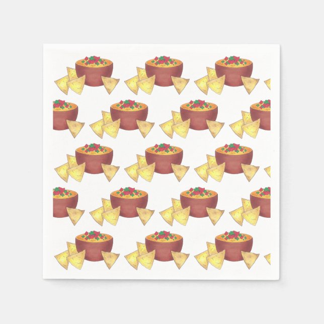 Chips Chili Con Queso Blanco Nachos Cheese Dip Napkins (Front)