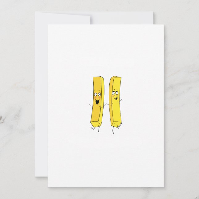 Chips, fries themed invitation (Front)