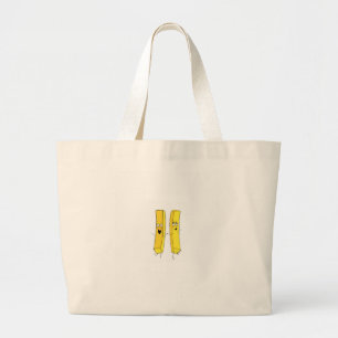 Chips, fries themed large tote bag