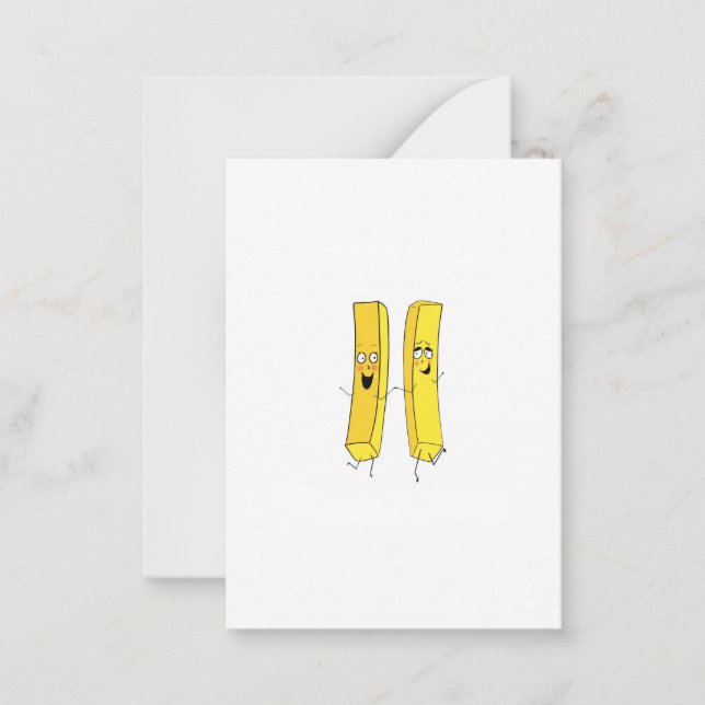 Chips, fries themed note card (Front)