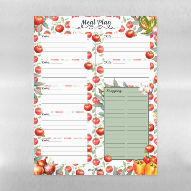 Chip's 'N Salsa 7 Day Meal Planner  Magnetic Dry Erase Sheet (Vertical)