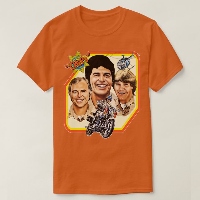 Chips Retro 70s Crime Drama TV Show T-Shirt (Design Front)