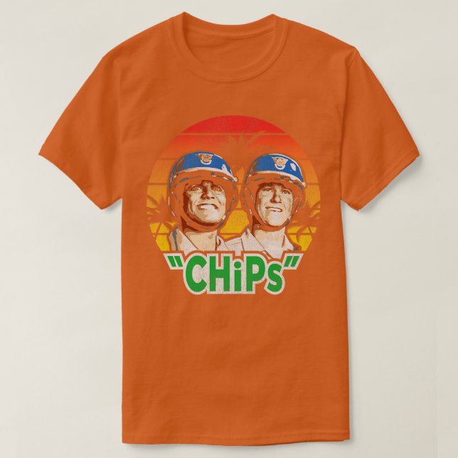 CHiPs TV Show Retro Worn T-Shirt (Design Front)