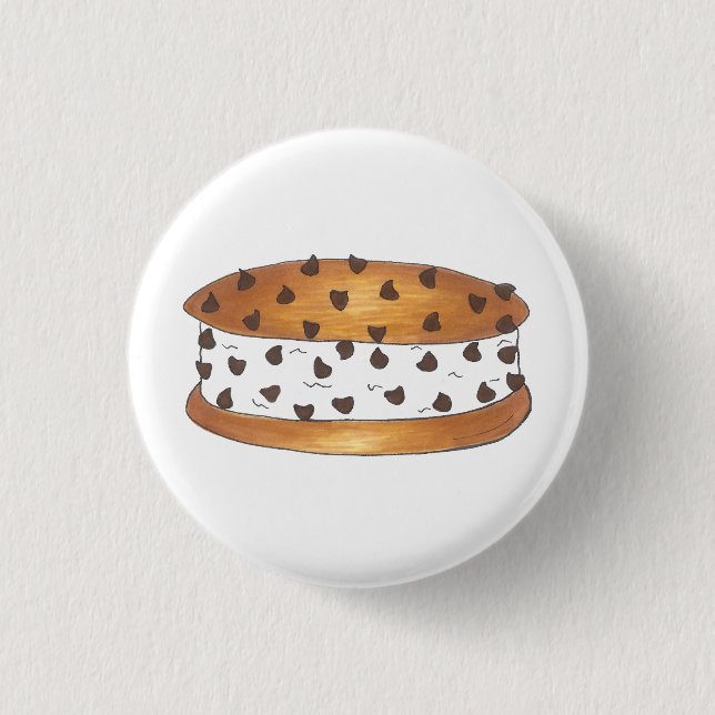 Chipwich Chocolate Chip Cookie Ice Cream Sandwich Button (Front)