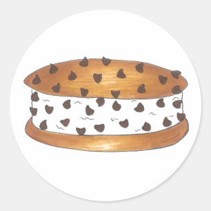 Chipwich Chocolate Chip Cookie Ice Cream Sandwich Classic Round Sticker