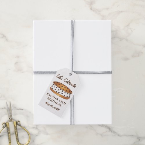 Chipwich Chocolate Chip Cookie Ice Cream Sandwich Gift Tags